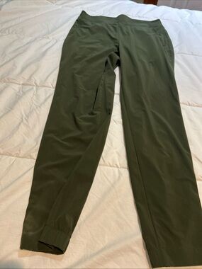 Athleta Brooklyn Heights High Rise Joggers silky  12 Tall Pyrite Ankle ZipTravel